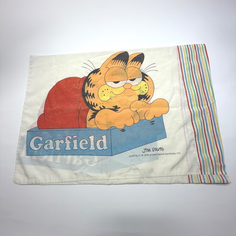 Vintage Garfield Pillowcase 1978 Jim‎ Davis Cartoon Y2K Retro Bedding